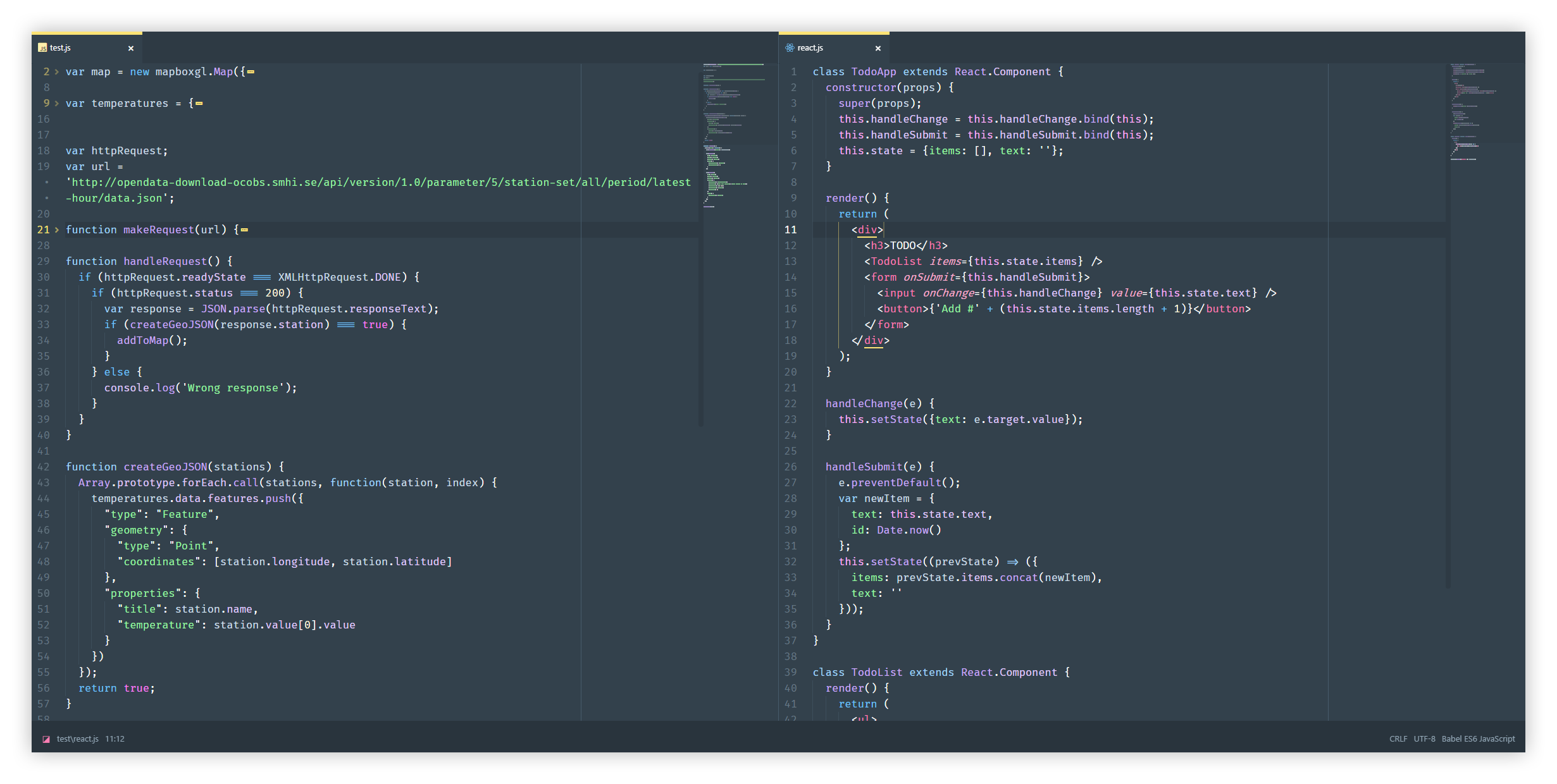Screenshot of Atom showing scripts in different formats.