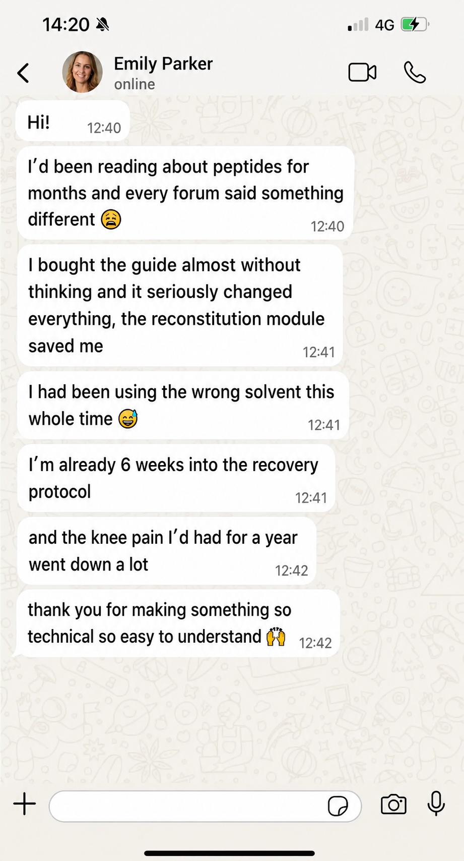 Reader message on WhatsApp