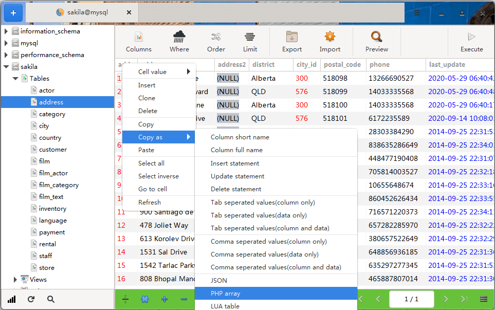 Kangaroo grid view in table with where statement