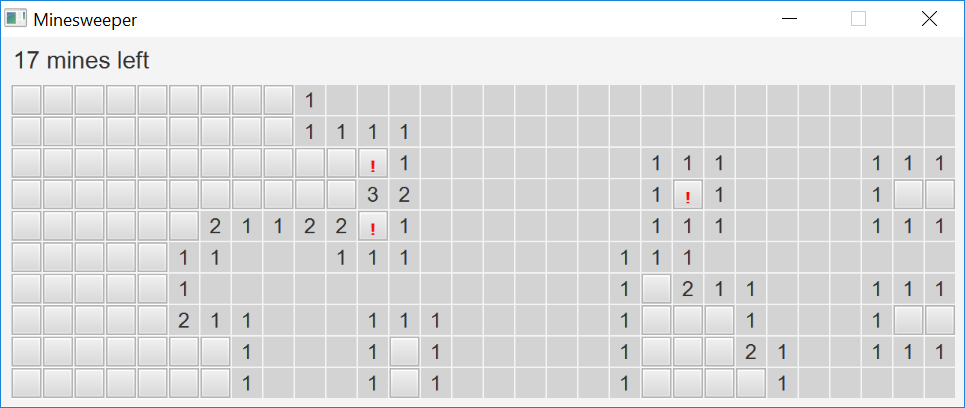 Screenshot of the Minesweeper application