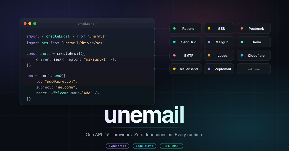 unemail — One API for every email provider