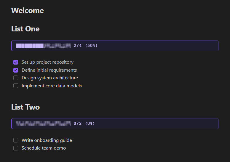 Progress bar example