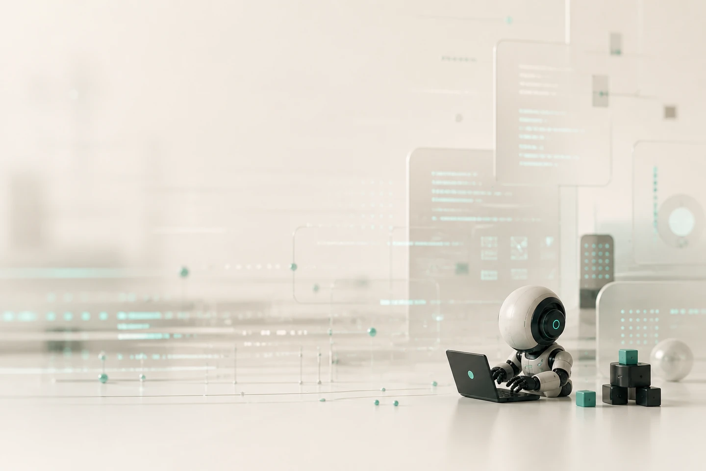 Pequeño robot de NODIC programando en un entorno digital