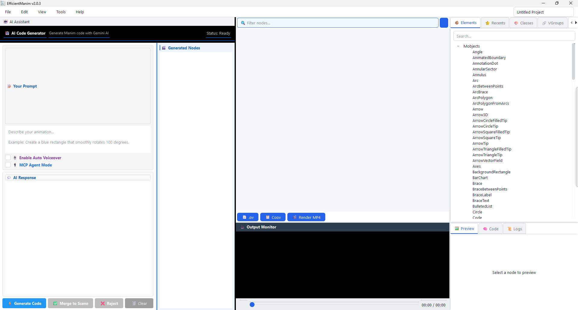 Blank node canvas