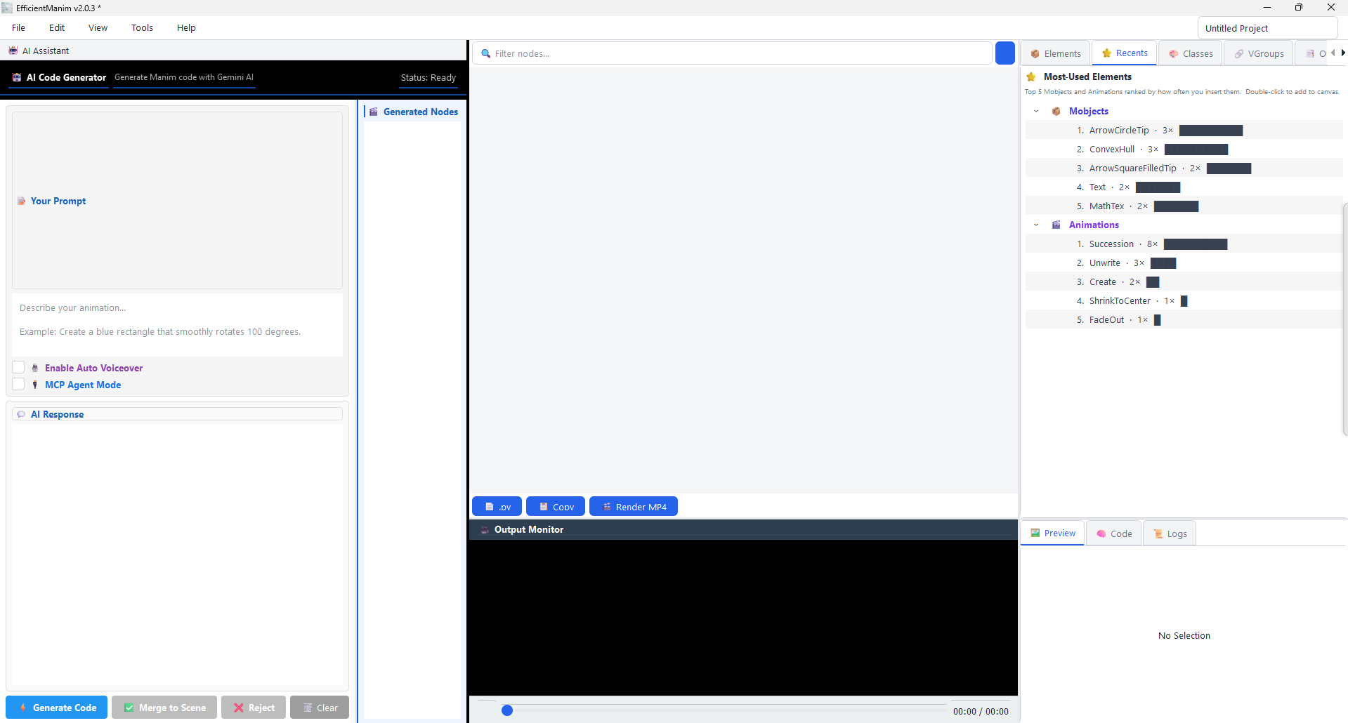 Recents Menu
