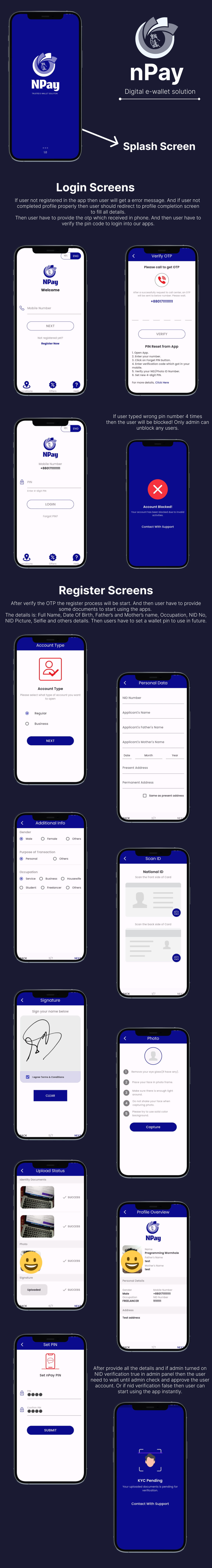nPay - Flutter e-wallet application