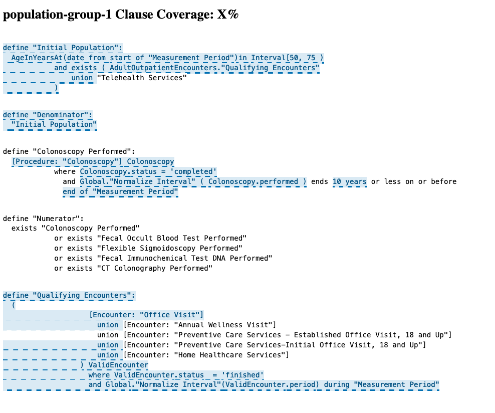 Screenshot of Highlighted Clause Coverage HTML
