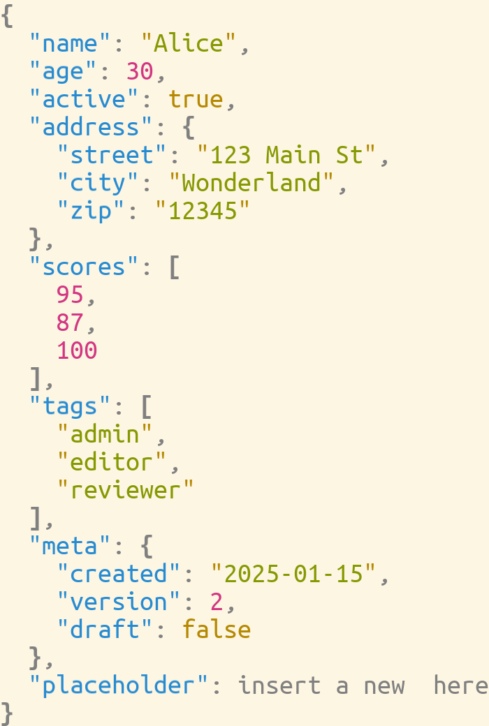 JSON example