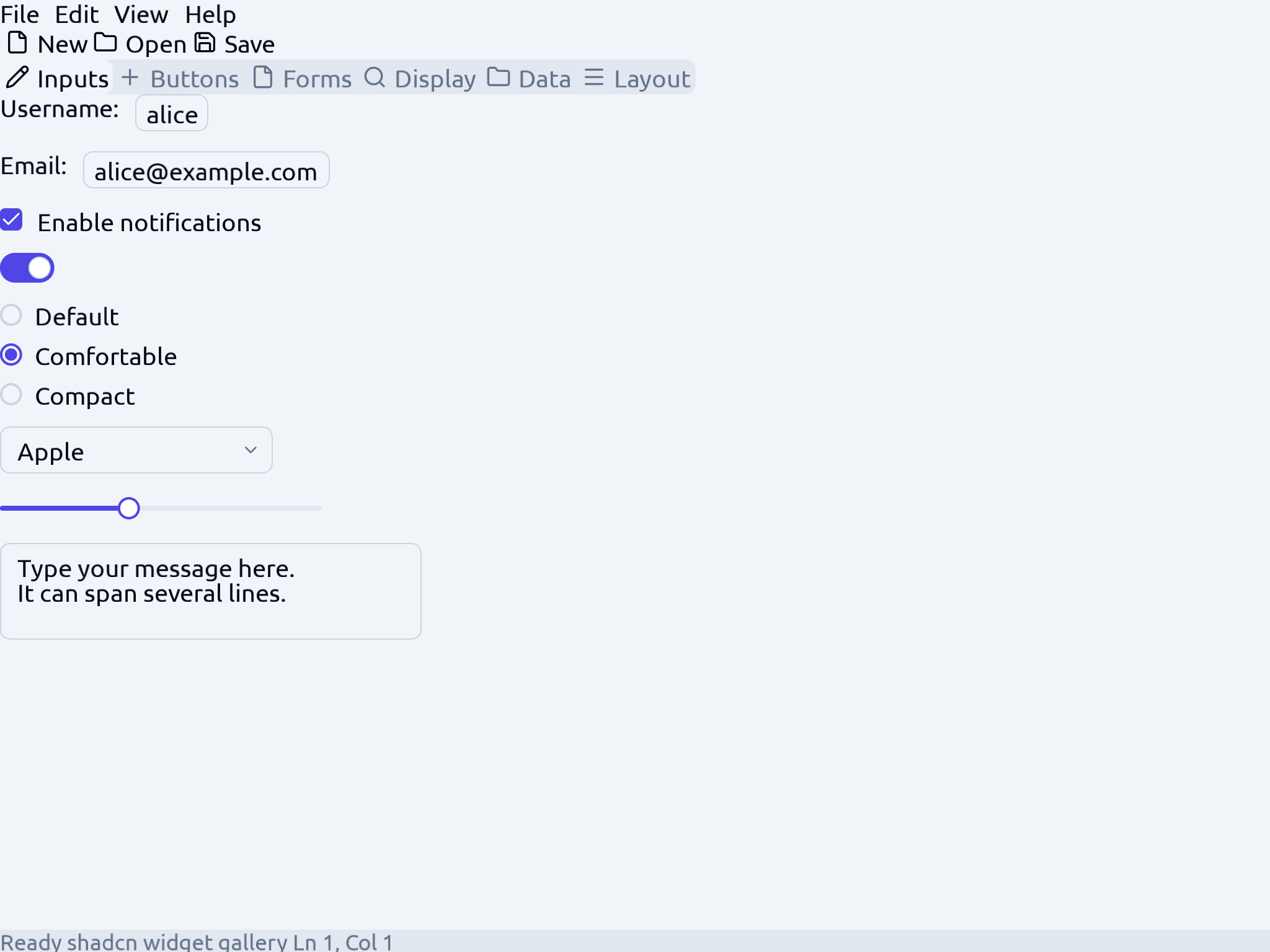 Widget example