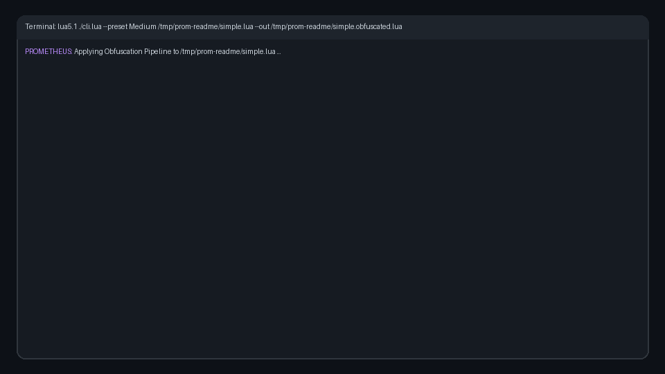 Prometheus obfuscation process preview