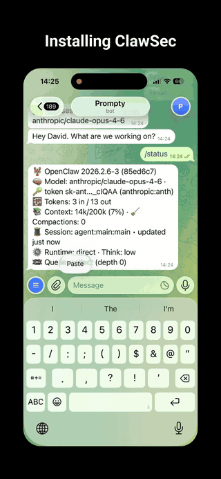 ClawSec suite installation walkthrough