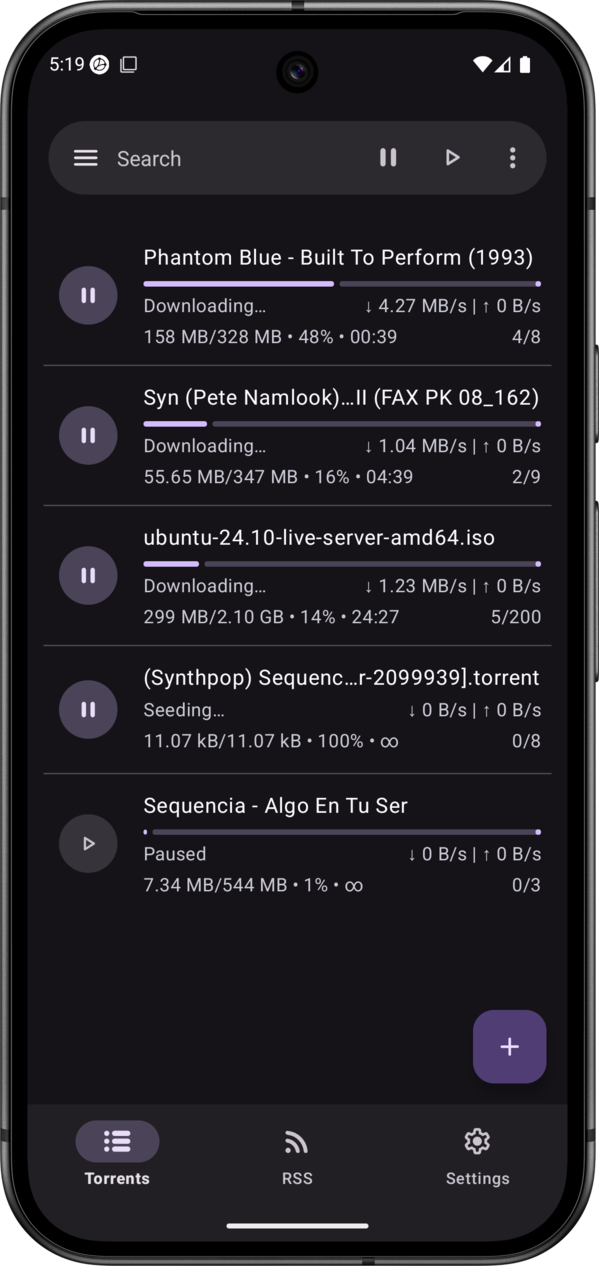 Screenshot 2 of LibreTorrent — opens full size