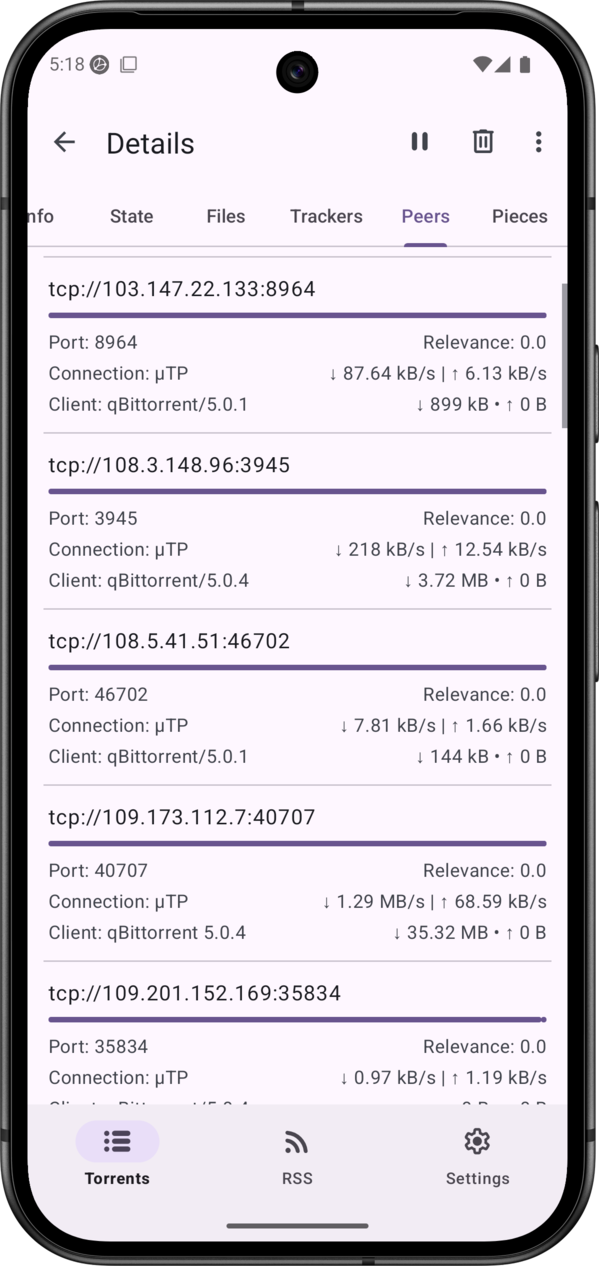 Screenshot 6 of LibreTorrent — opens full size