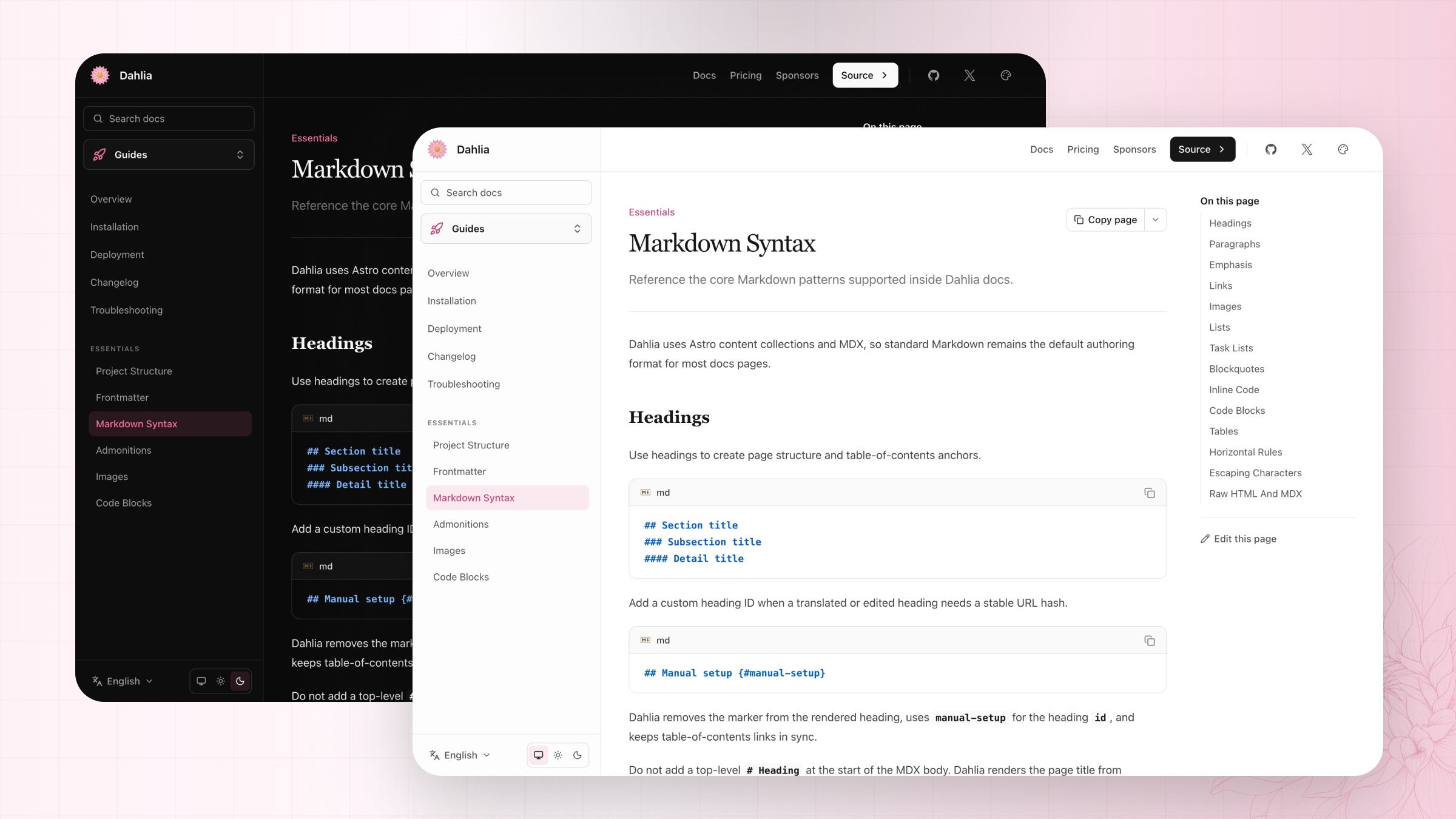 Dahlia documentation theme social
preview