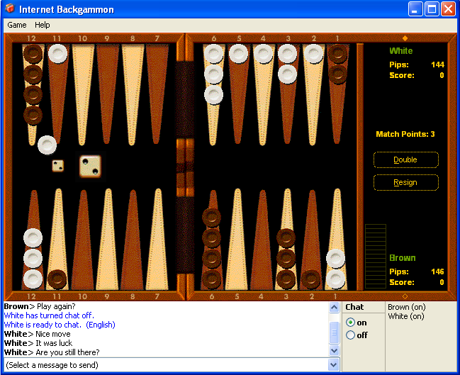Internet Backgammon (XP/ME)