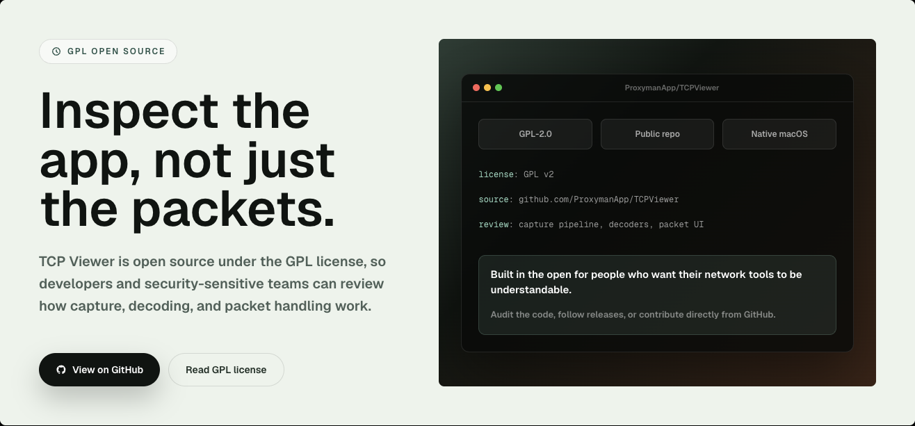 TCP Viewer is GPL open source