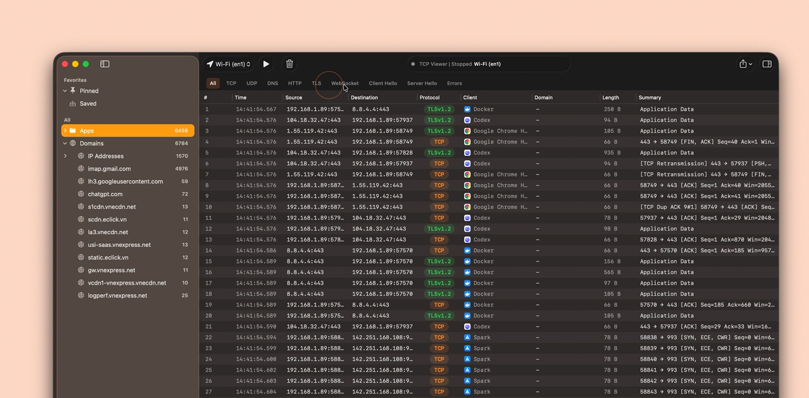 Filter captured packets by protocol