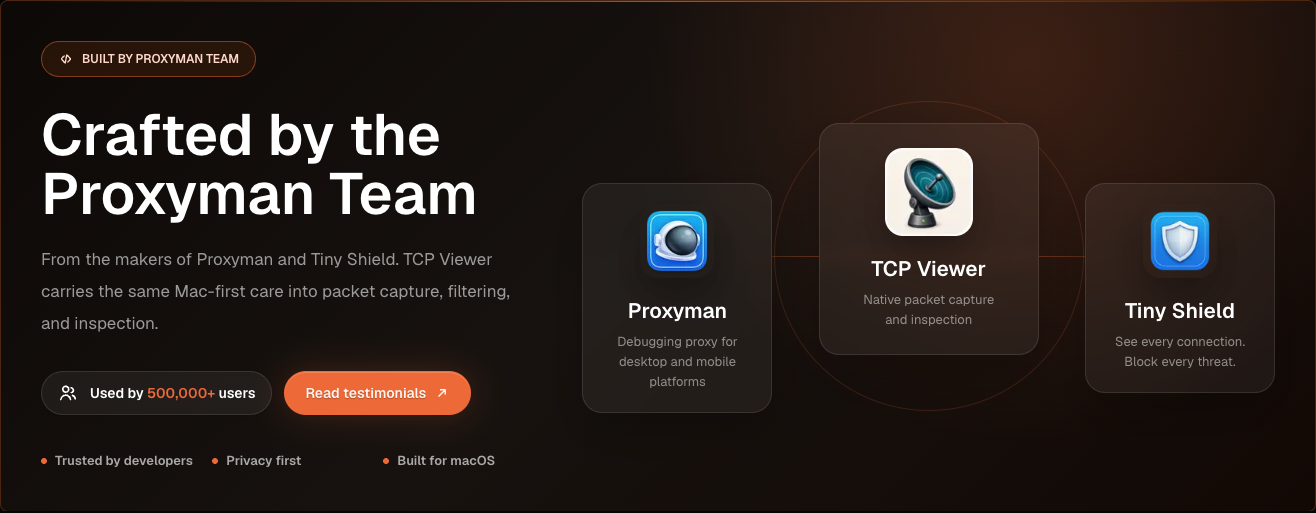 TCP Viewer is built by the Proxyman Team