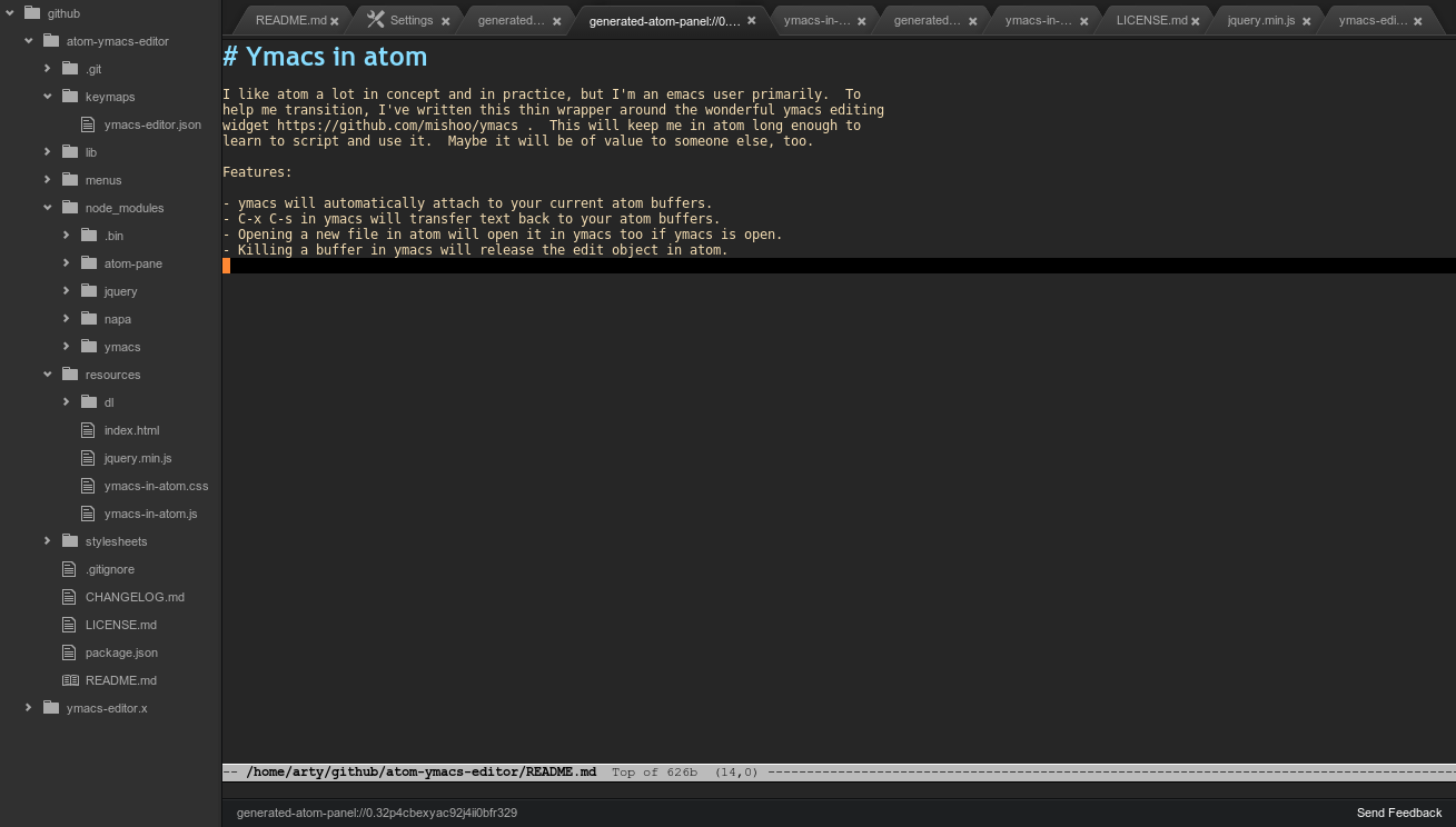 ymacs screenshot in atom