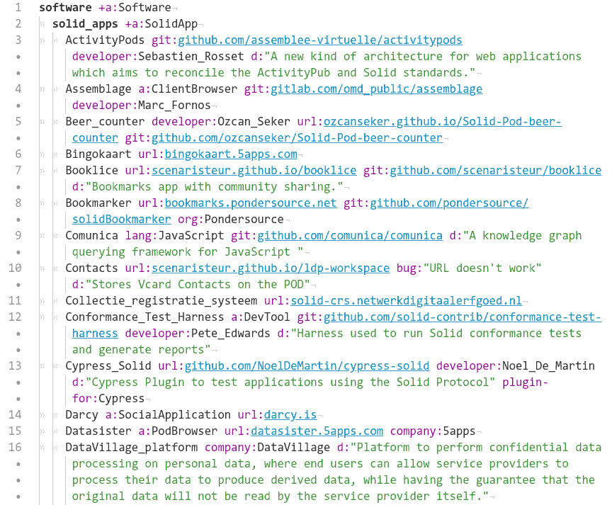 Tabtree syntax highlight example with Solid Apps list