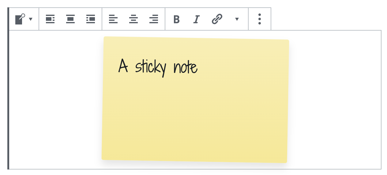 Screenshot of a sticky note plugin