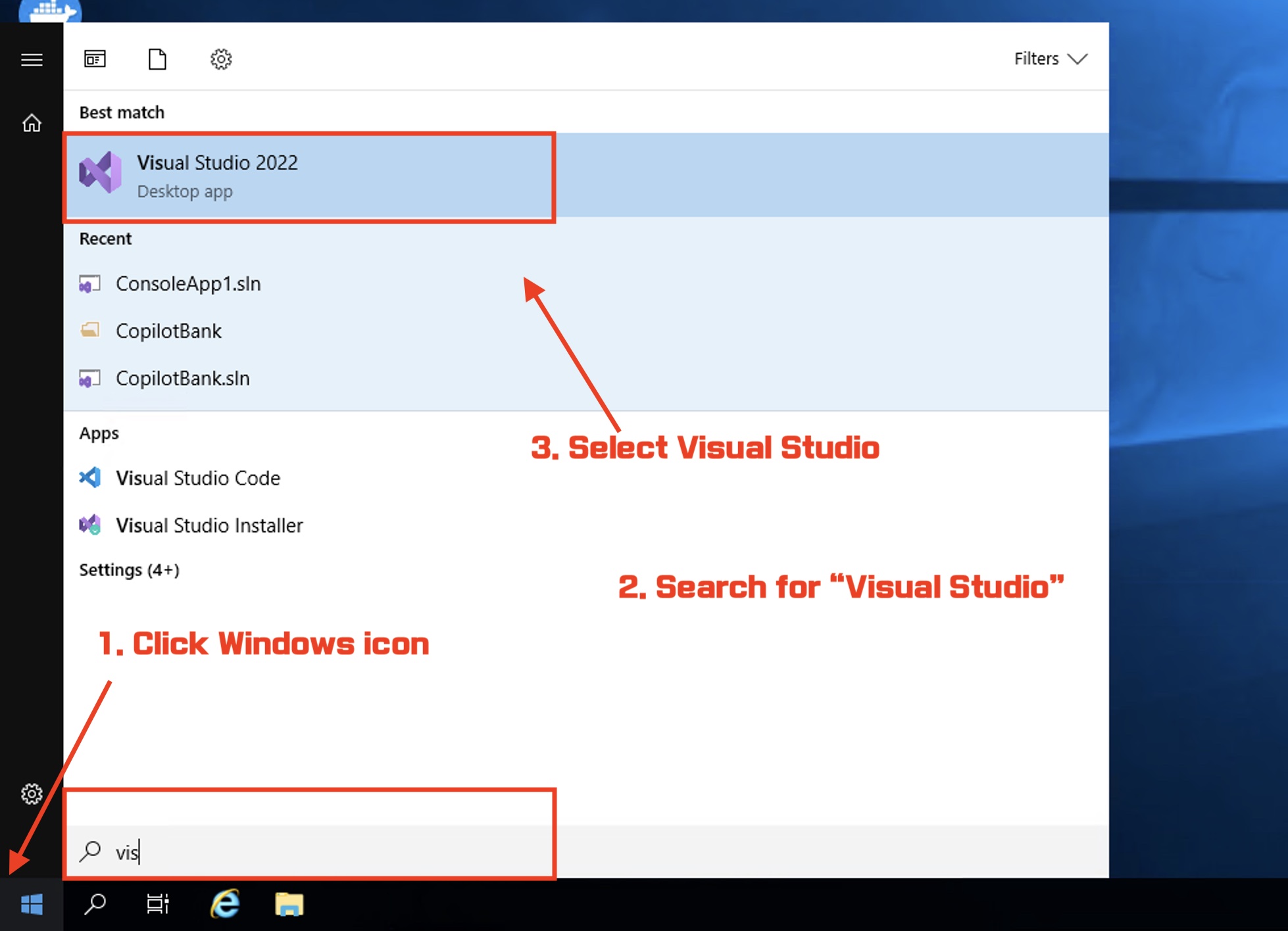 Open Visual Studio IDE