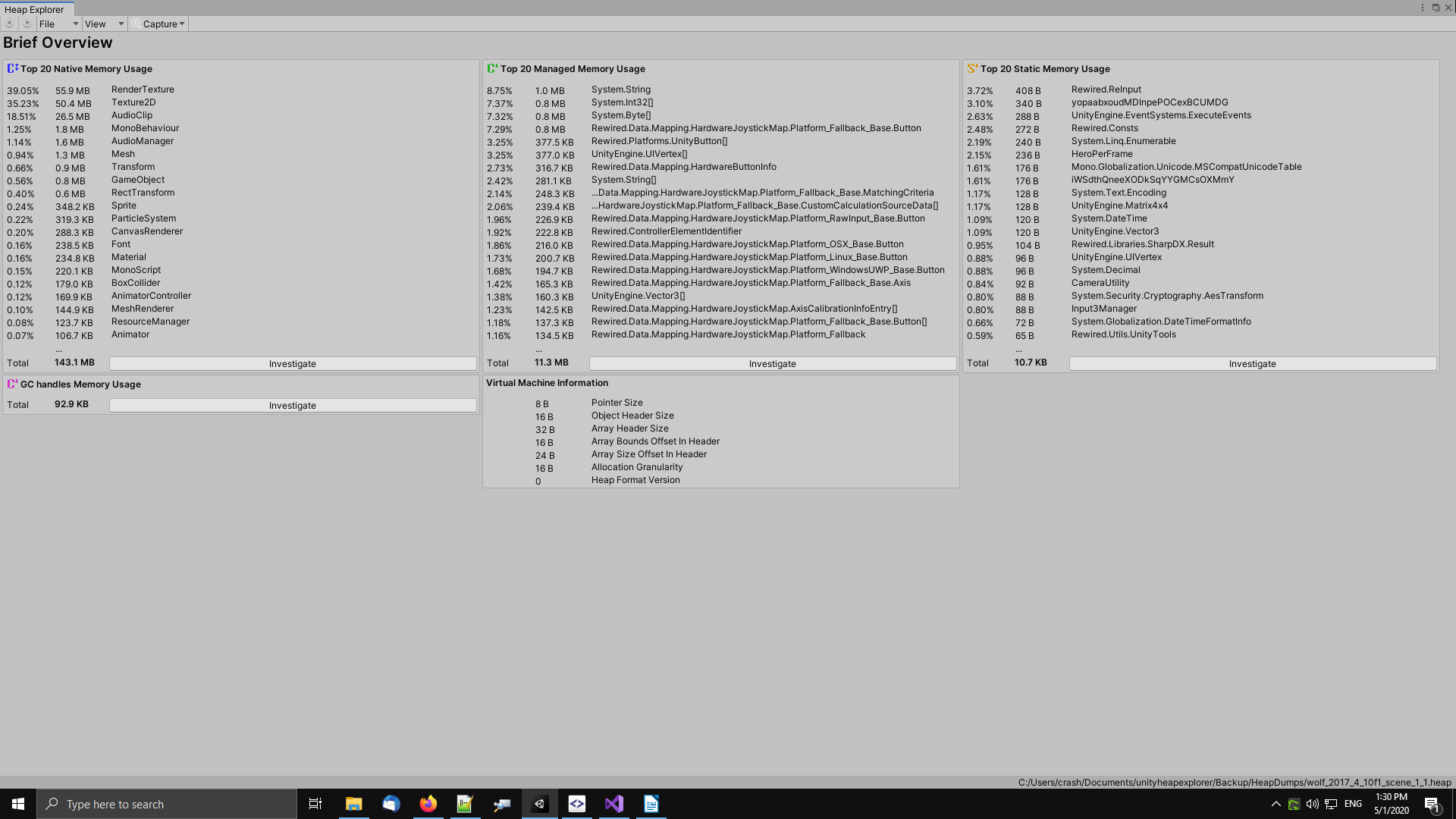 Brief Overview Window alt text