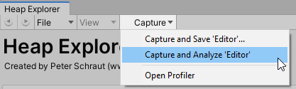 Capture Memory Snapshot Dropdown alt text