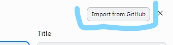 import from github button