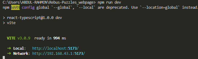 npm run dev