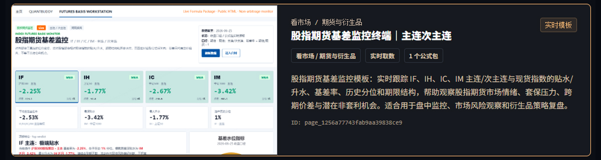 股指期货基差监控终端