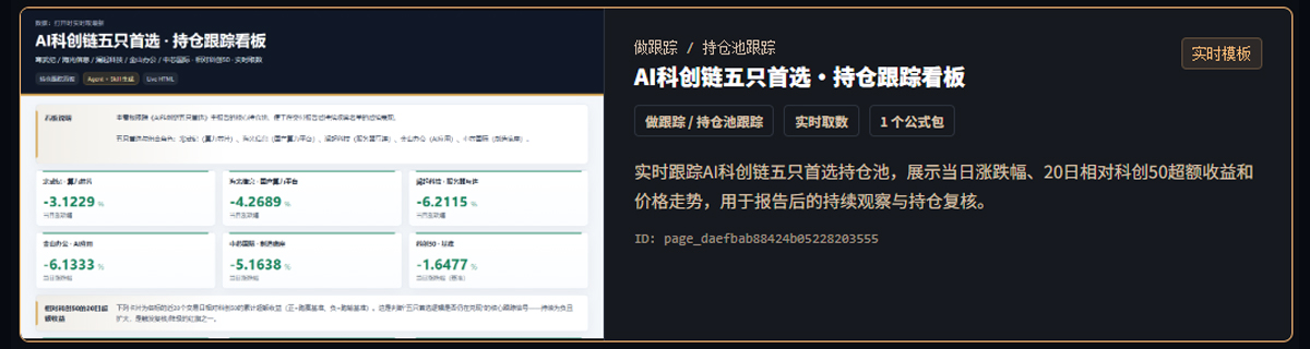 科创板 AI 硬科技组合 · 多维选股动态追踪