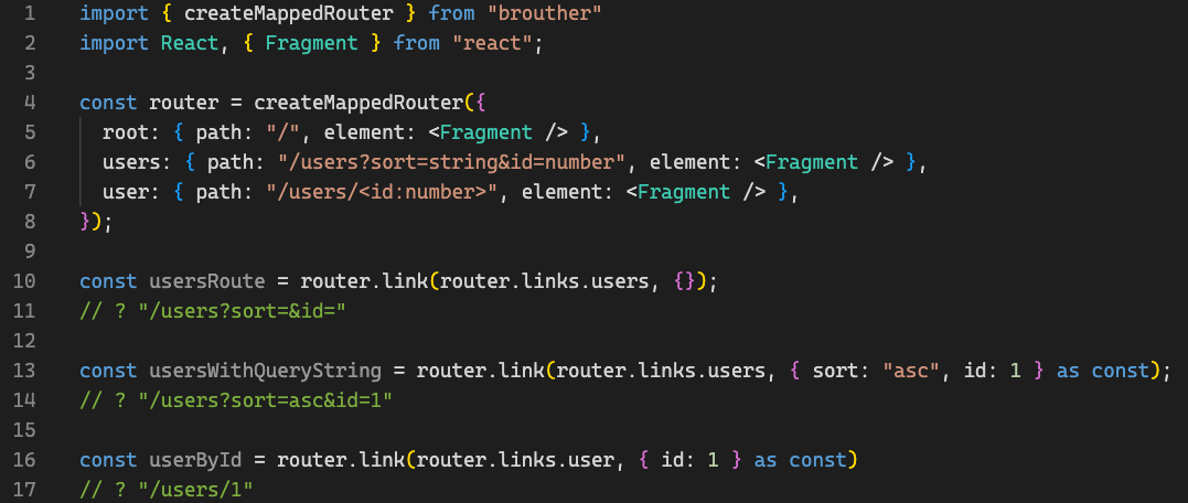 Brouther router code example