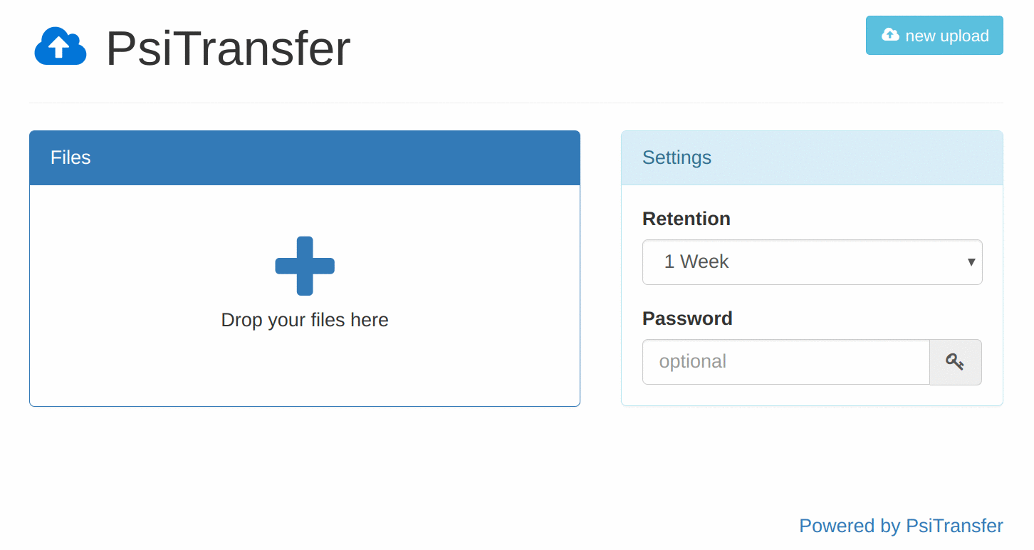 PsiTransfer: An open source self hosted file sharing solution powered ...