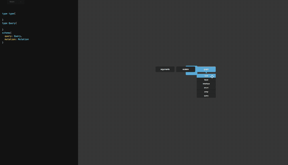 GraphQLEditor GIF showing how to connect nodes