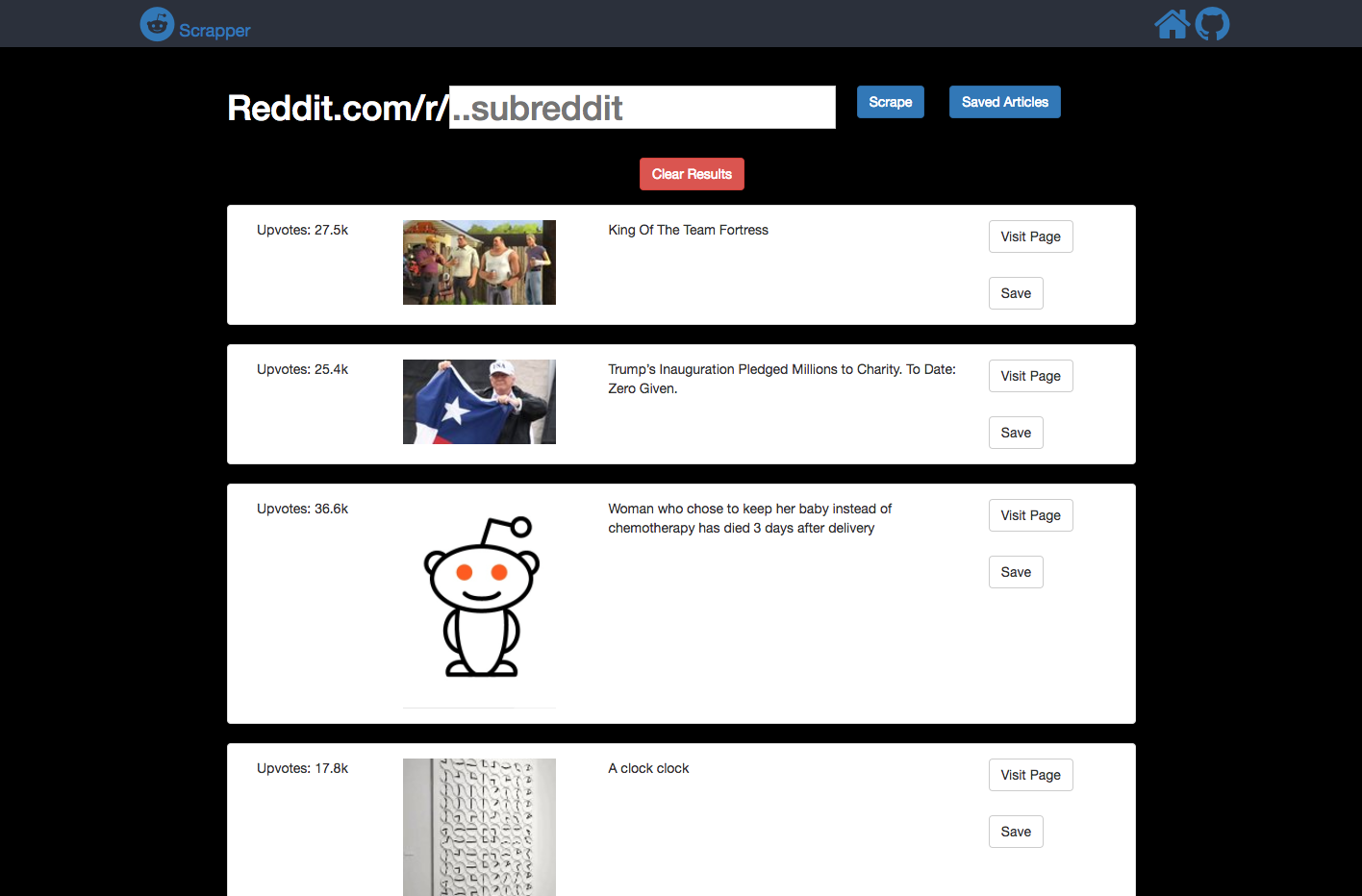 GitHub - psingh24/mongooseScrapper: Reddit scrapper using Cheerio.js ...