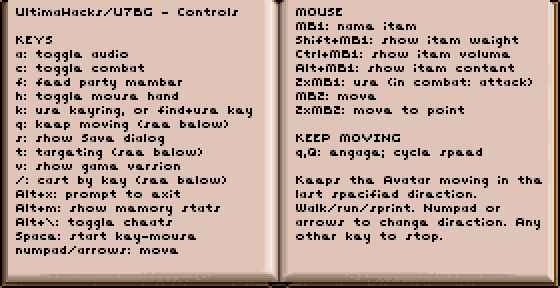 controls list