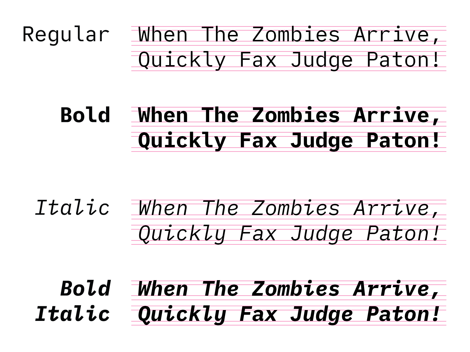 psudoFont Liga Mono example