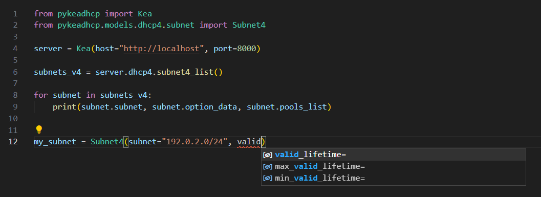 VSCode autocomplete intellisense example