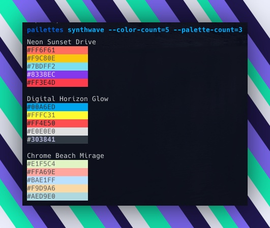 GitHub - psyonara/pailettes: Generate color palettes using the ChatGPT API