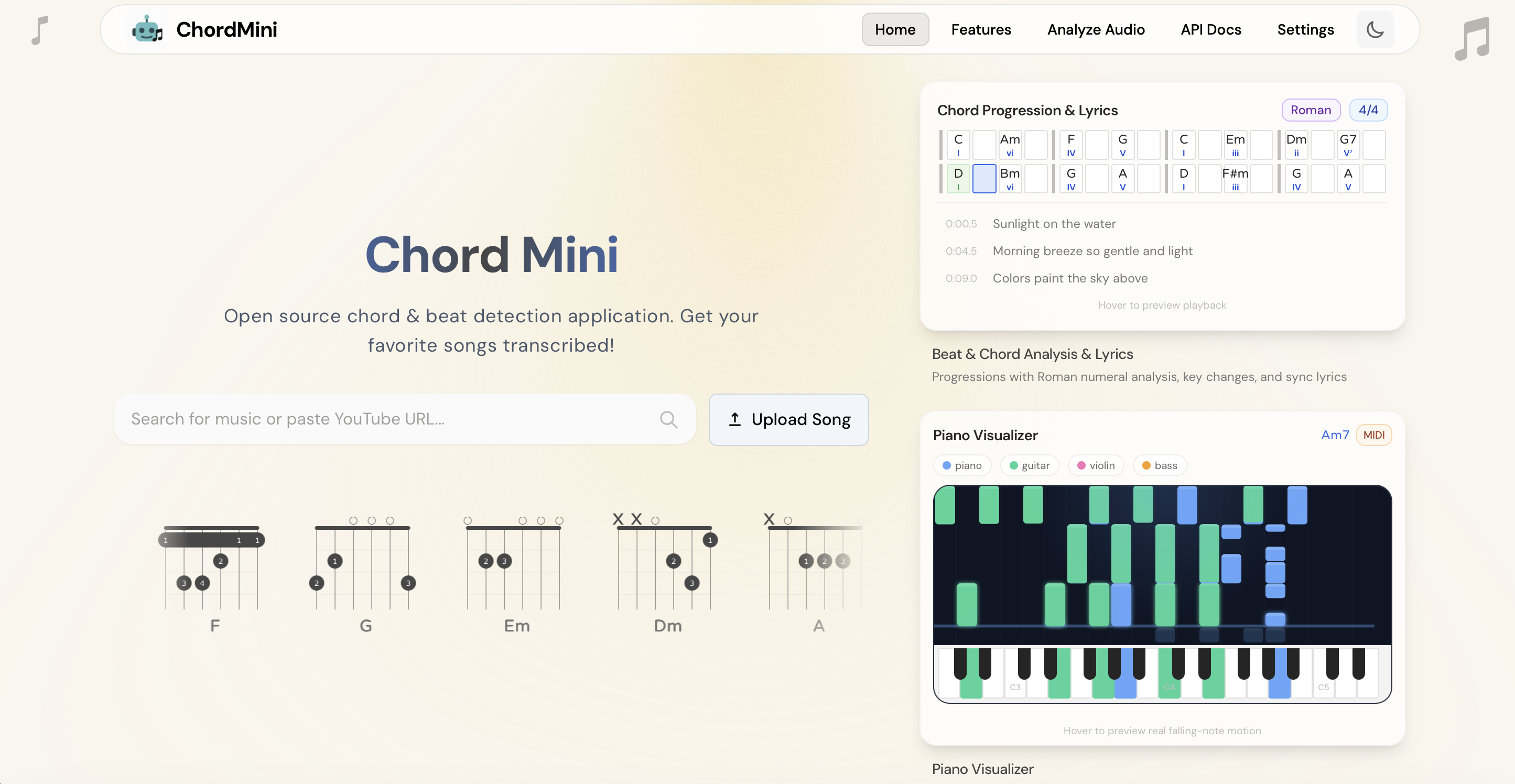 ChordMini Homepage Light