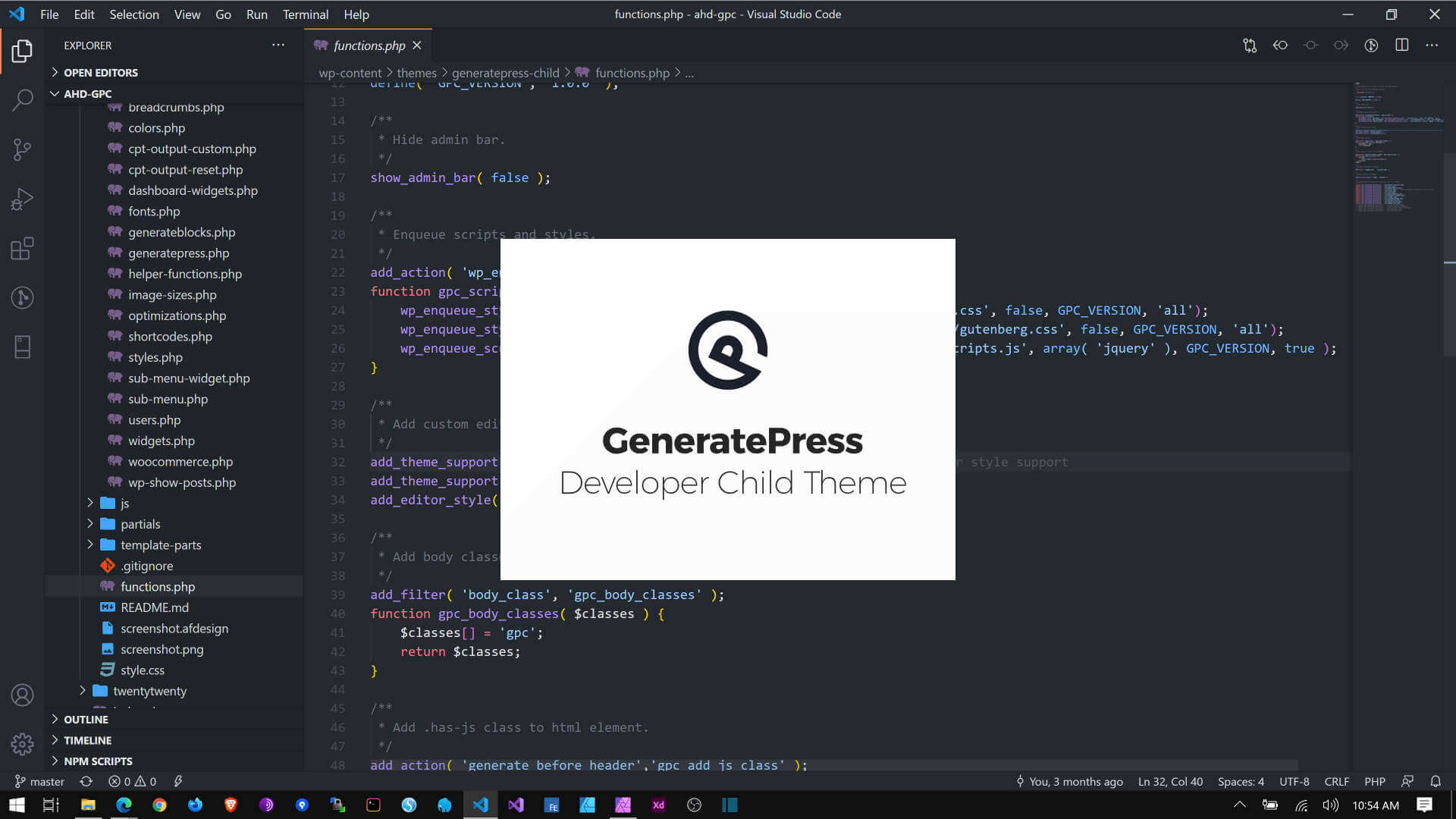 GeneratePress Child Theme Overview on YouTube