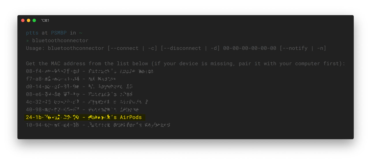 'bluetoothconnector' output