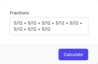 Adding Fractions Calculator Input Form