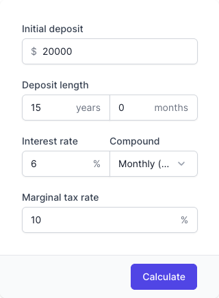 CD Calculator Input Form