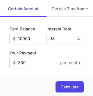 Credit Card Payoff Calculator Input Form