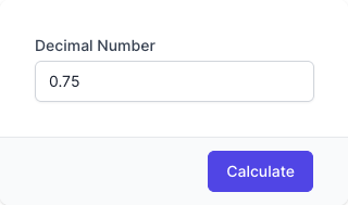 Decimal to Percent Calculator Input Form Decimal to Percent Calculator Input Form