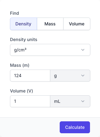 Density Calculator Input Form
