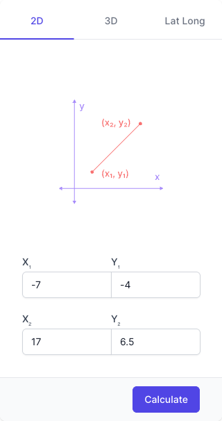 Distance Calculator Input Form Distance Calculator Input Form