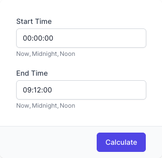 Hours Calculator Input Form